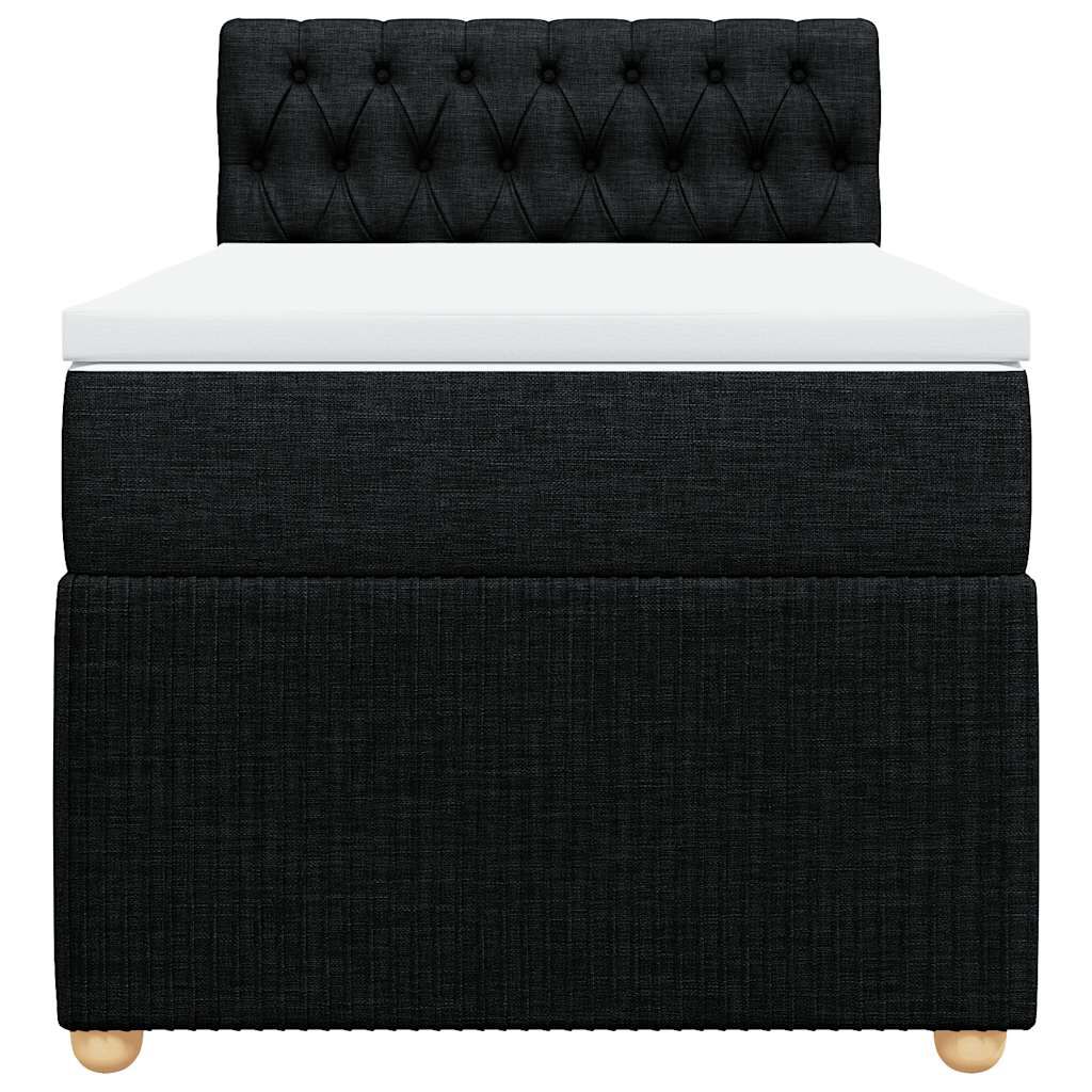 vidaXL Κρεβάτι Boxspring με Στρώμα Μαύρο 80 x 200 εκ. Υφασμάτινο
