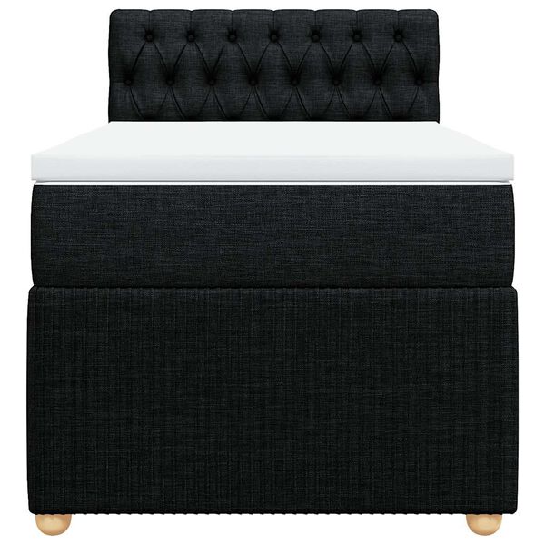 vidaXL Κρεβάτι Boxspring με Στρώμα Μαύρο 80 x 200 εκ. Υφασμάτινο