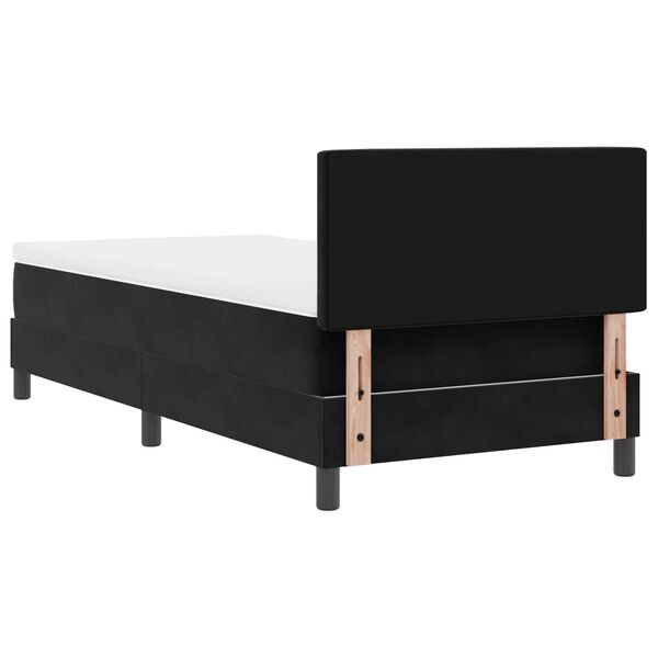 vidaXL Κρεβάτι με ελατήρια με στρώμα Μαύρο 90 x 200 cm Βελούδο