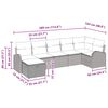 vidaXL Σετ Καναπέ Κήπου 7 pcs Μαύρο και κρεμ 289 x 124 x 85 εκ.