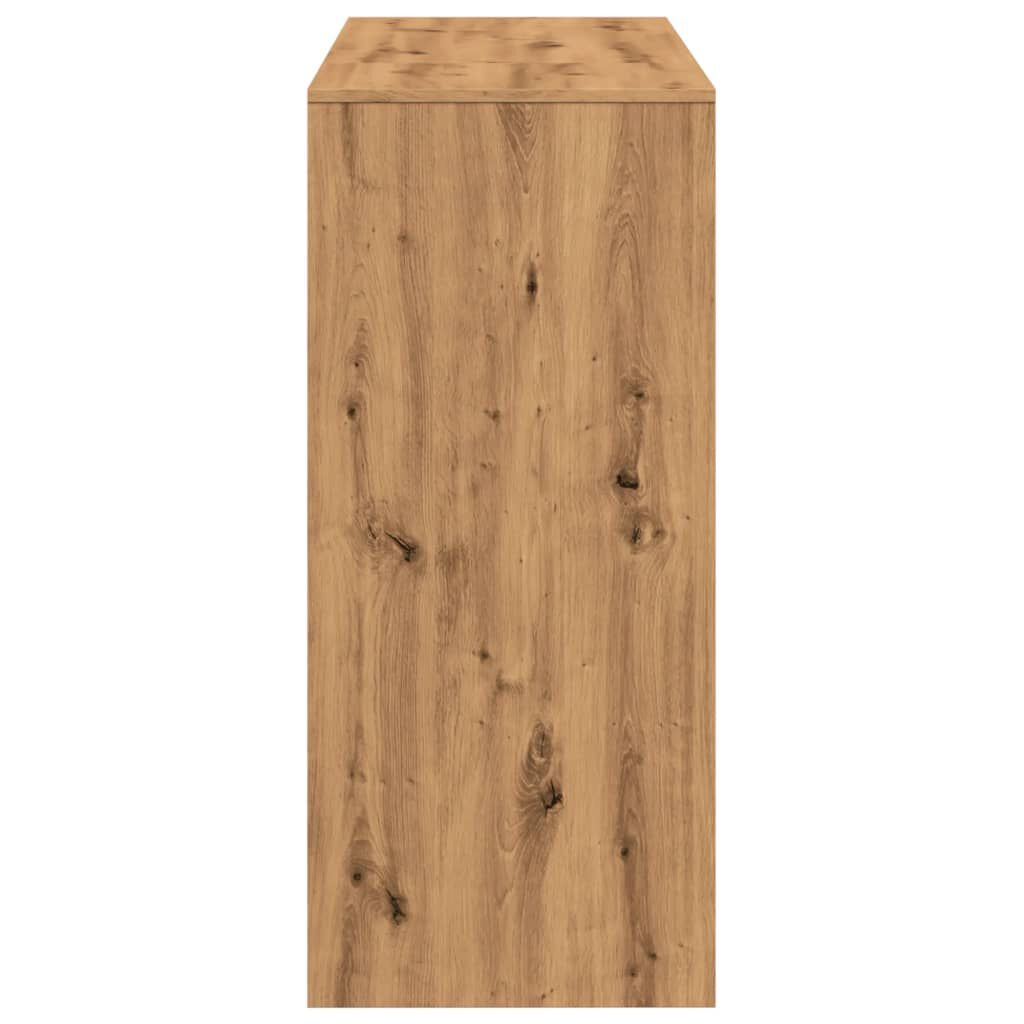 vidaXL Τραπέζι Κονσόλα με Ράφι Καφέ Δρυς 124x46x103,5εκ. Επεξεργ. Ξύλο