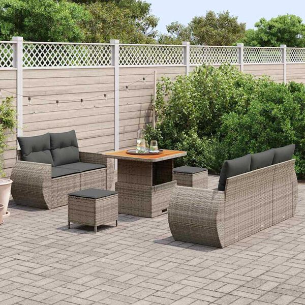 vidaXL Σετ Καναπέ Κήπου 8 pcs Γκρι συνθετικό ρατάν