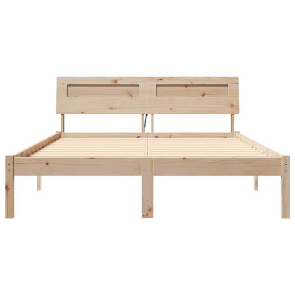 vidaXL Σκελετός Κρεβατιού Καφέ 120 x 190 cm Μασίφ ξύλο πεύκου