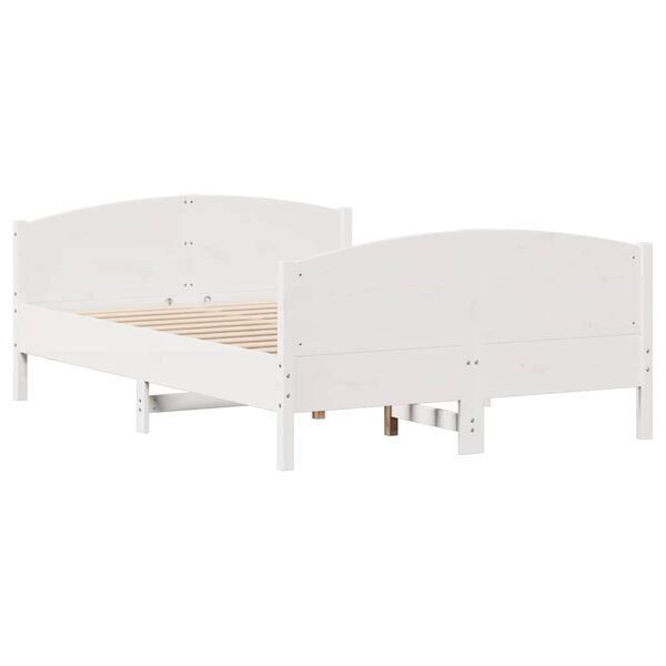 vidaXL Σκελετός Κρεβ. Χωρίς Στρώμα Λευκό 140x200 εκ Μασίφ Πεύκο