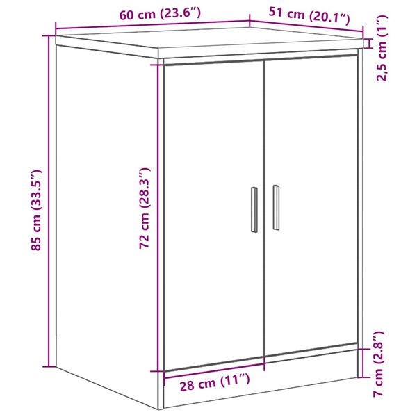 vidaXL ντουλάπι αποθήκευσης γκαράζ 60x51x85 εκ μασίφ ξύλο πεύκο