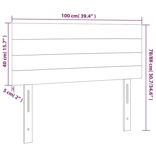 vidaXL Κεφαλάρι Κρεβατιού Σκούρο Γκρι 100x5x78/88 εκ. Υφασμάτινο