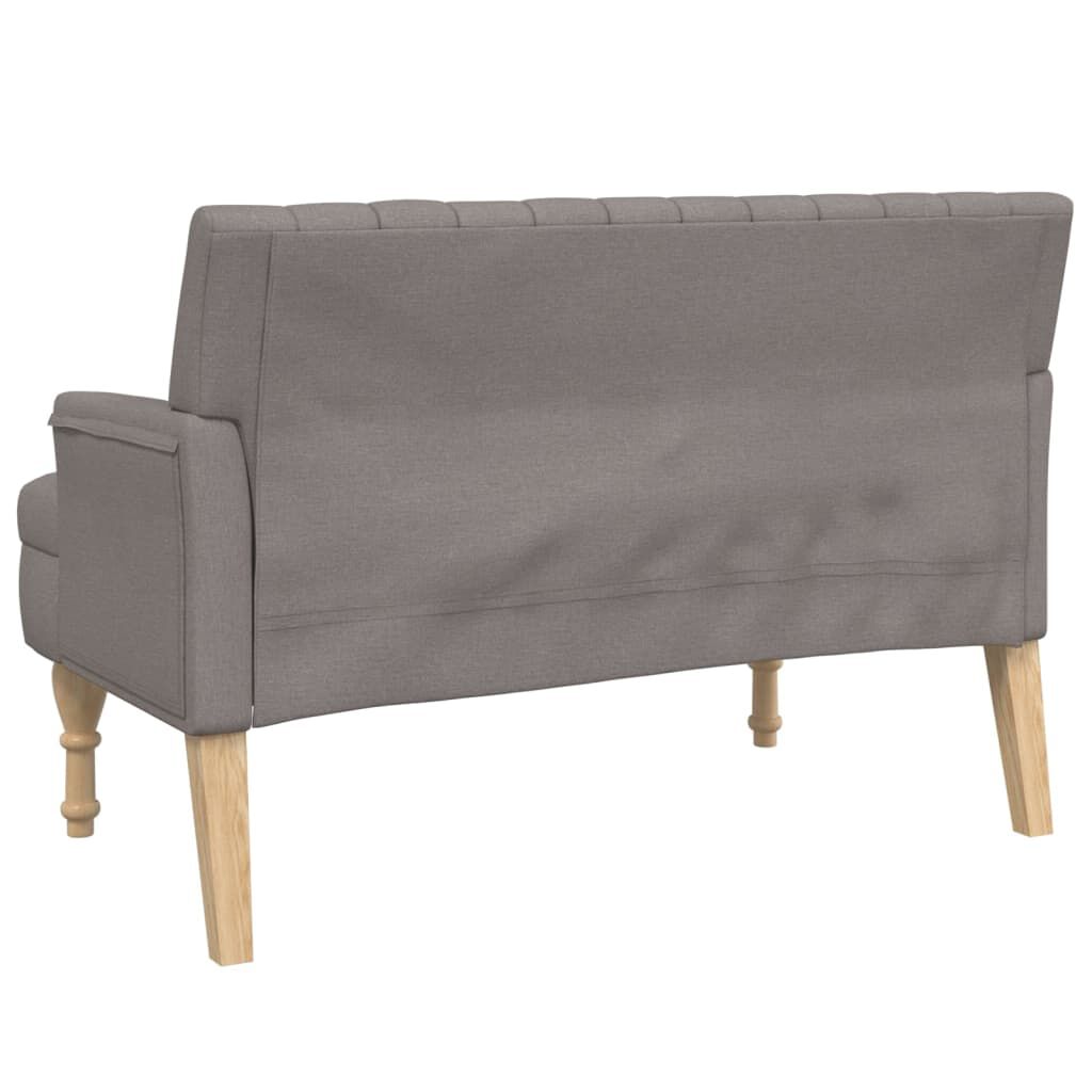 vidaXL Παγκάκι Taupe 113 x 64,5 x 75,5 εκ. Υφασμάτινο με Μαξιλάρια