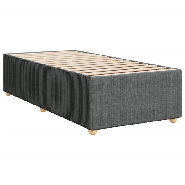 vidaXL Κρεβάτι Boxspring με Στρώμα Σκούρο Γκρι 90x200 εκ. Υφασμάτινο