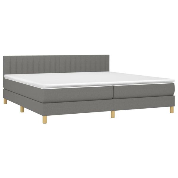 vidaXL &Kappa;&rho;&epsilon;&beta;ά&tau;&iota; Boxspring &mu;&epsilon; &Sigma;&tau;&rho;ώ&mu;&alpha; & LED &Sigma;&kappa;.&Gamma;&kappa;&rho;&iota; 200x200&epsilon;&kappa;. &Upsilon;&phi;&alpha;&sigma;&mu;ά&tau;&iota;&nu;&omicron;