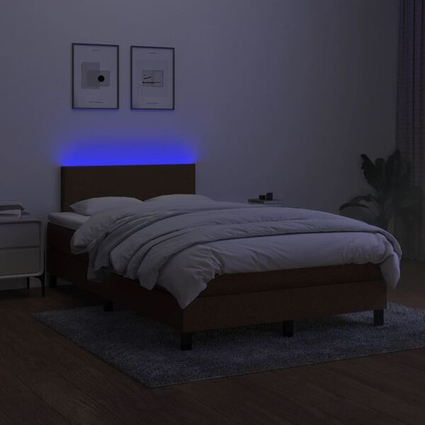 vidaXL &Kappa;&rho;&epsilon;&beta;ά&tau;&iota; Boxspring &mu;&epsilon; &Sigma;&tau;&rho;ώ&mu;&alpha; & LED &Sigma;&kappa;.&Kappa;&alpha;&phi;έ 120x190&epsilon;&kappa;. &Upsilon;&phi;&alpha;&sigma;&mu;ά&tau;&iota;&nu;&omicron;