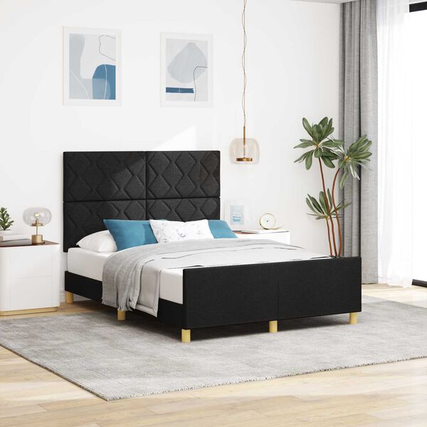 vidaXL Κρεβάτι Μαύρο 140x200 εκ Υφάσματος