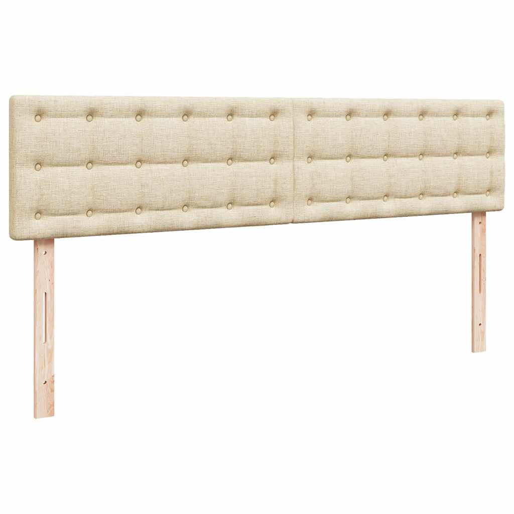 vidaXL Οθωμανικό Κρεβάτι με Στρώμα Κρέμα 160x200cm Ύφασμα
