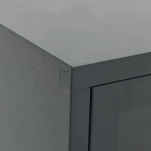 vidaXL Έπιπλο Τηλεόρασης Ανθρακί 90 x 30 x 44 εκ. από Ατσάλι και Γυαλί