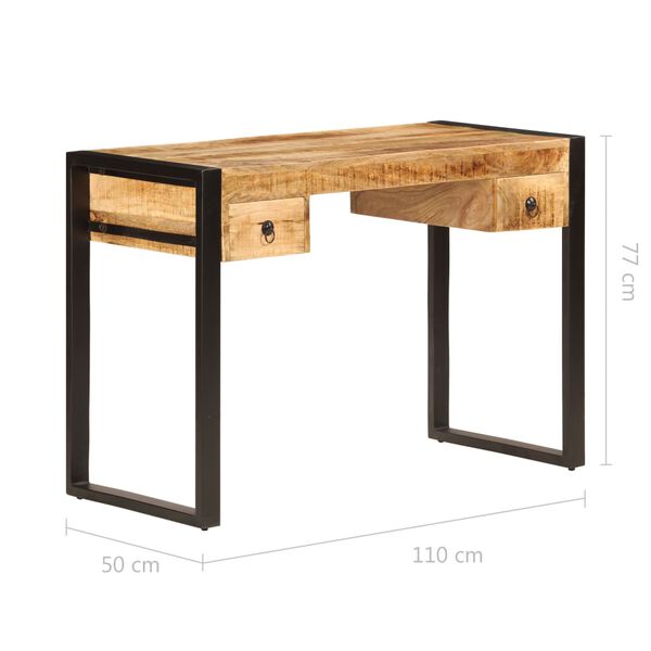 vidaXL Γραφείο με 2 Συρτάρια 110 x 50 x 77 εκ. από Μασίφ Ξύλο Μάνγκο