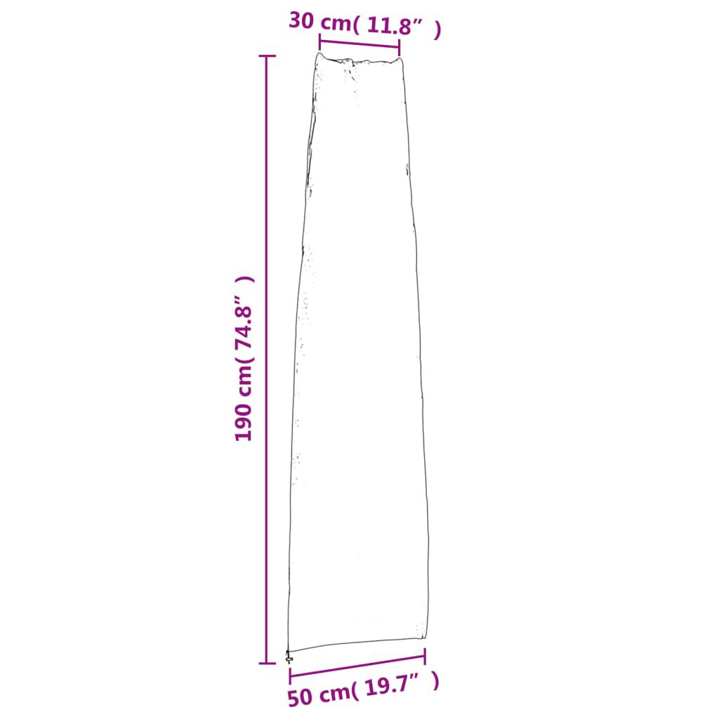 vidaXL Κάλυμμα Ομπρέλας Κήπου Μαύρο 190x50/30 εκ. 420D Oxford