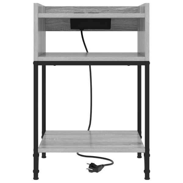 vidaXL Κουτιά Κρεβατοκάμαρας με ράφι 2 pcs Γκρι sonoma 40 x 40 x 61 εκ