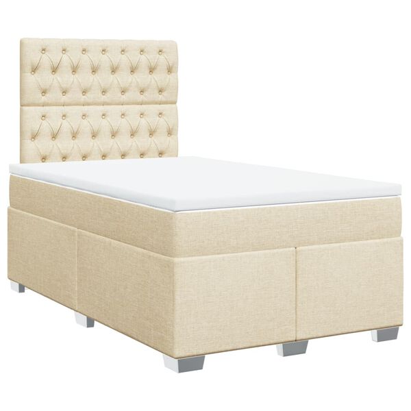 vidaXL &Kappa;&rho;&epsilon;&beta;ά&tau;&iota; Boxspring &mu;&epsilon; &Sigma;&tau;&rho;ώ&mu;&alpha; &Kappa;&rho;&epsilon;&mu; 120x190 &epsilon;&kappa;. &Upsilon;&phi;&alpha;&sigma;&mu;ά&tau;&iota;&nu;&omicron;