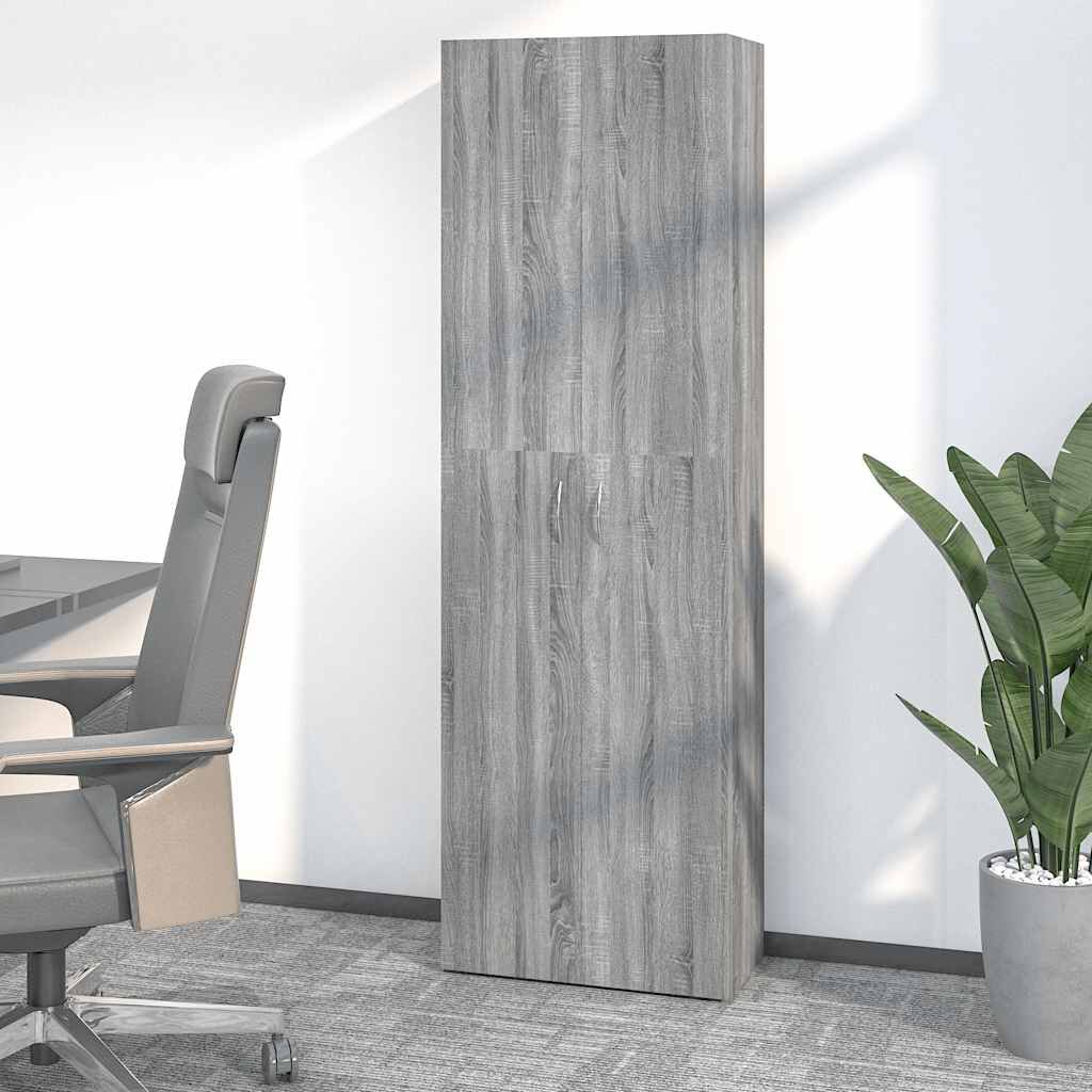 vidaXL Ντουλάπα Γραφείου Γκρι Sonoma 60x32x190 εκ. Επεξεργασμένο Ξύλο