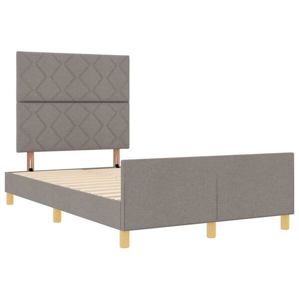 vidaXL Σκελετός Κρεβατιού με κεφαλάρι Taupe 120 x 200 cm ύφασμα