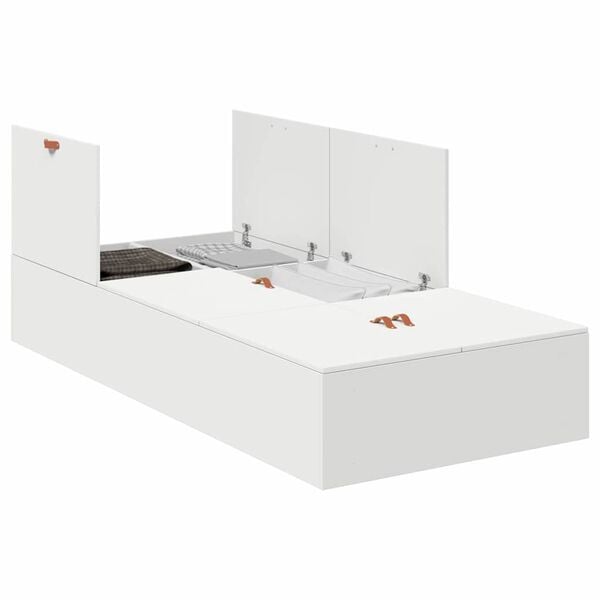 vidaXL Σκελετός Κρεβατιού Λευκό 90 x 190 cm Επεξεργασμένο ξύλο