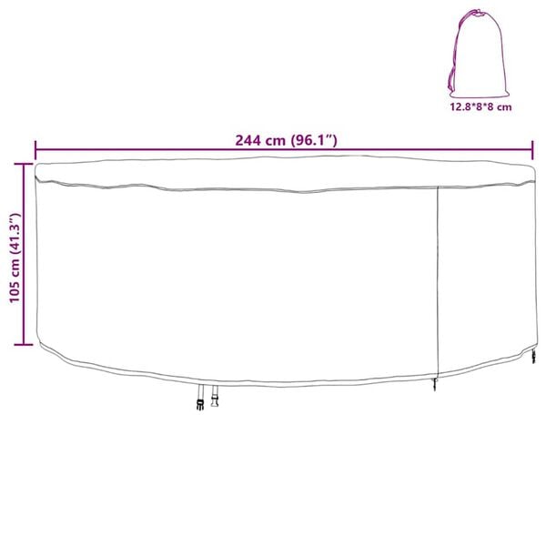 vidaXL Κάλυμμα Επίπλων Εξωτερικού Χώρου 244 x 244 x 105 εκ.