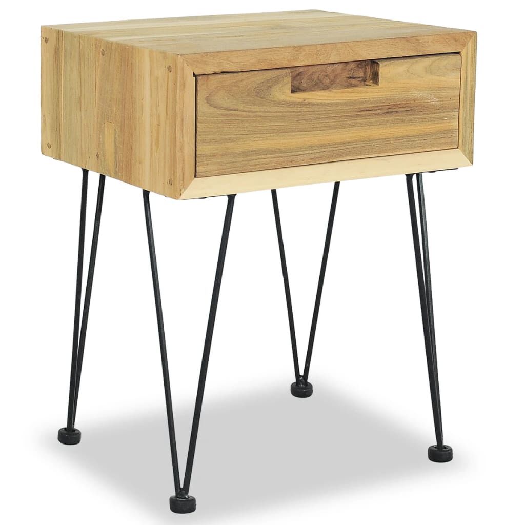 vidaXL Κομοδίνο 40 x 30 x 50 εκ. από Μασίφ Ξύλο Teak