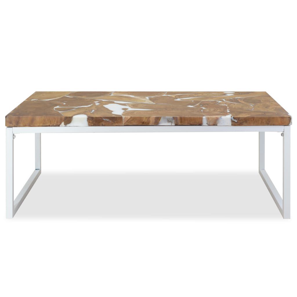 vidaXL Τραπεζάκι Σαλονιού 110 x 60 x 40 εκ. από Ξύλο Teak και Ρητίνη