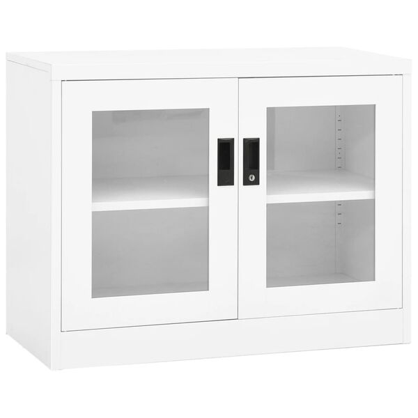 vidaXL Ντουλάπα Γραφείου 90 x 40 x 70 εκ. Λευκή Ατσάλινη
