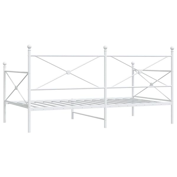 vidaXL Κρεβάτι ημέρας χωρίς στρώμα Λευκό 107x203 cm Ατσάλι