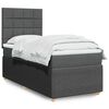 vidaXL Κρεβάτι Boxspring με Στρώμα Σκούρο Γκρι 90x200 εκ. Υφασμάτινο