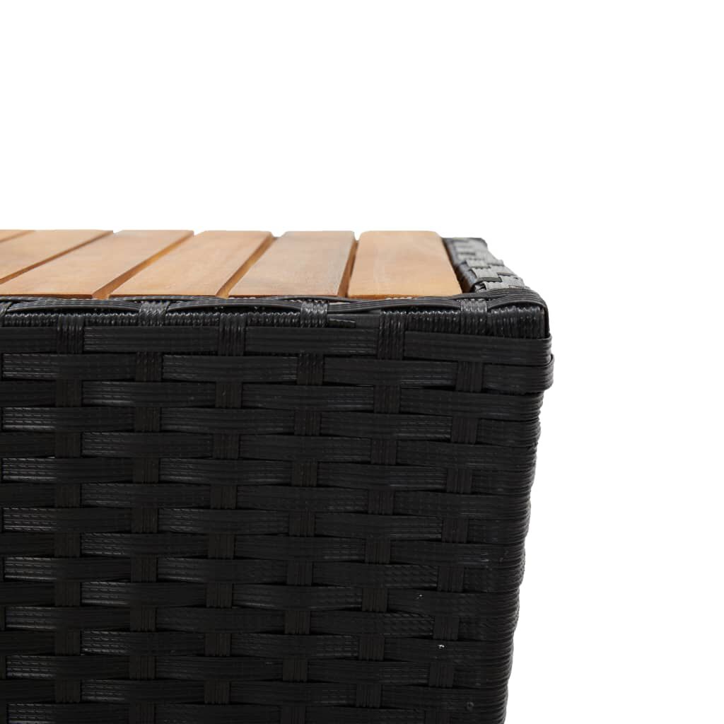 vidaXL Τραπέζι Βοηθητικό Μαύρο 41,5x41,5x43 εκ Συνθ.Ρατάν/Ξύλο Ακακίας