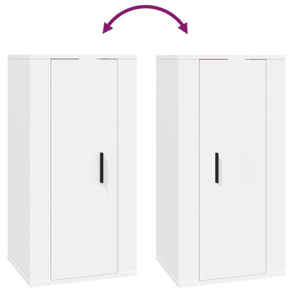vidaXL Έπιπλο Τηλεόρασης Επιτοίχιο Λευκό 40x34,5x80 εκ.