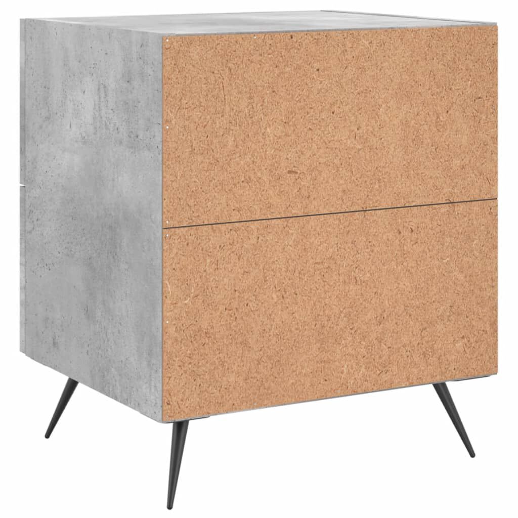vidaXL Κομοδίνο Γκρι Σκυροδ. 40 x 35 x 47,5 εκ. από Επεξεργασμένο Ξύλο