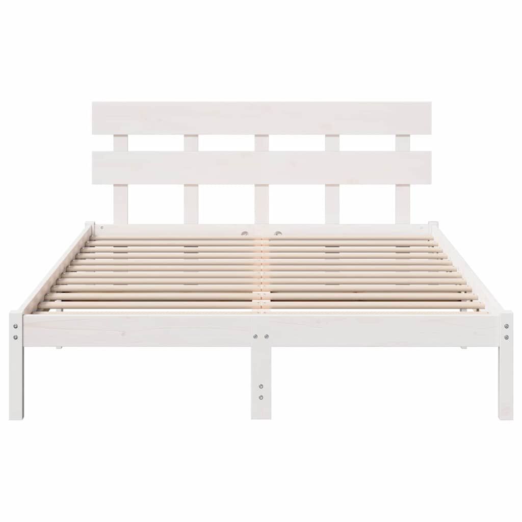 vidaXL Σκελετός Κρεβατιού Καφέ 140 x 200 cm Μασίφ ξύλο πεύκου