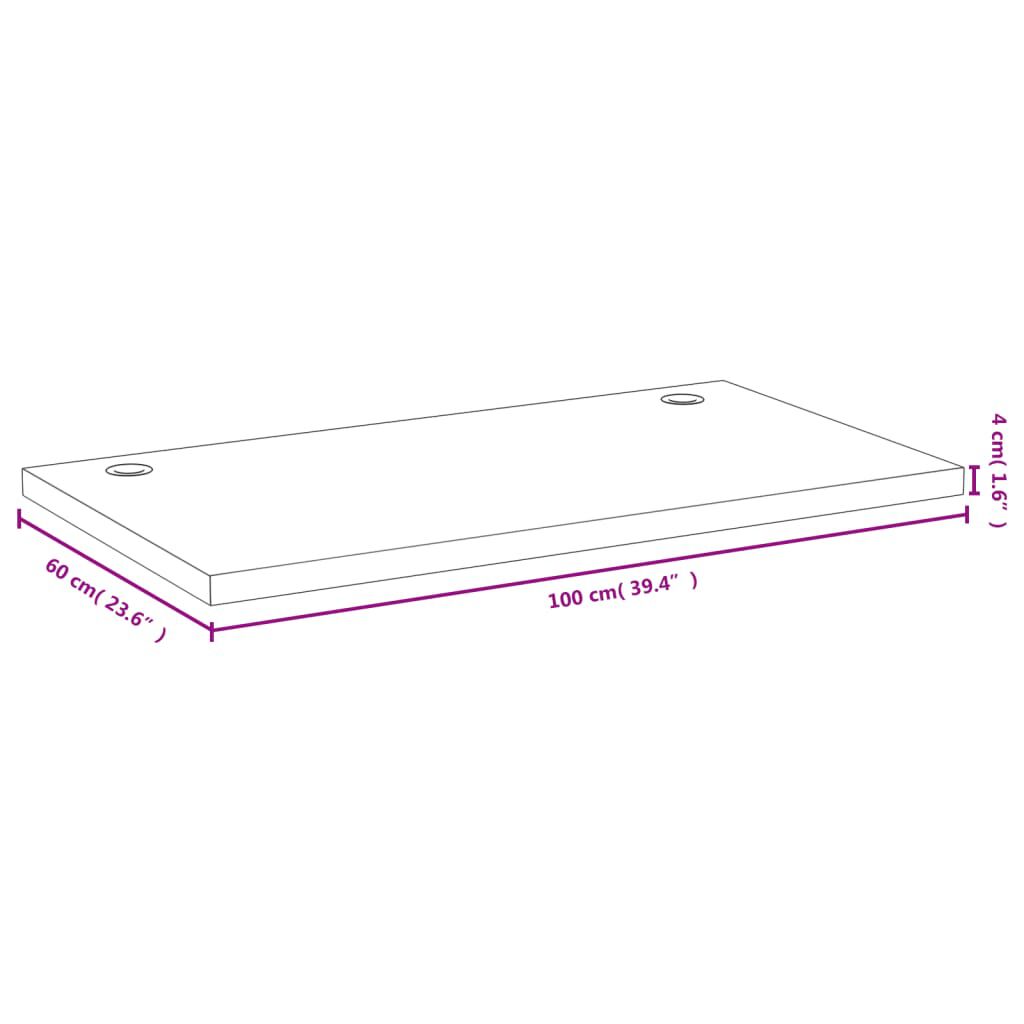 vidaXL Επιφάνεια Γραφείου 100 x 60 x 4 εκ. από Μπαμπού