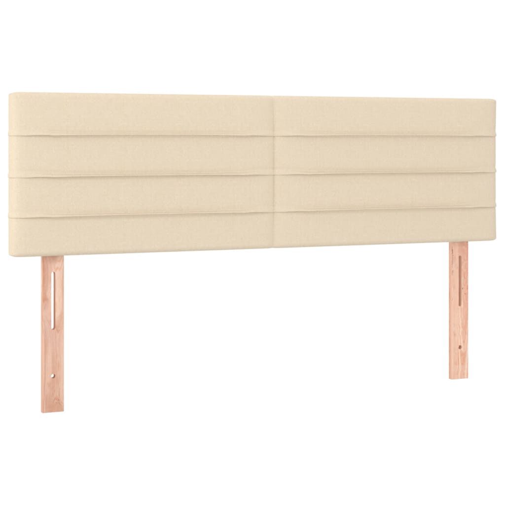 vidaXL Κρεβάτι Boxspring με Στρώμα & LED Κρεμ 140x200 εκ. Υφασμάτινο