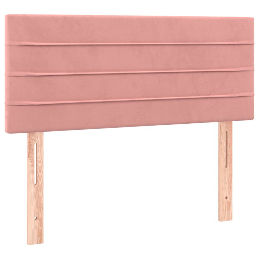 vidaXL Κρεβάτι Boxspring με Στρώμα Ροζ 90x190 εκ. Βελούδινο
