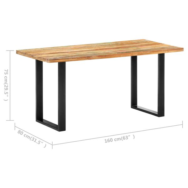 vidaXL Τραπεζαρία 160 x 80 x 75 εκ. από Μασίφ Ανακυκλωμένο Ξύλο