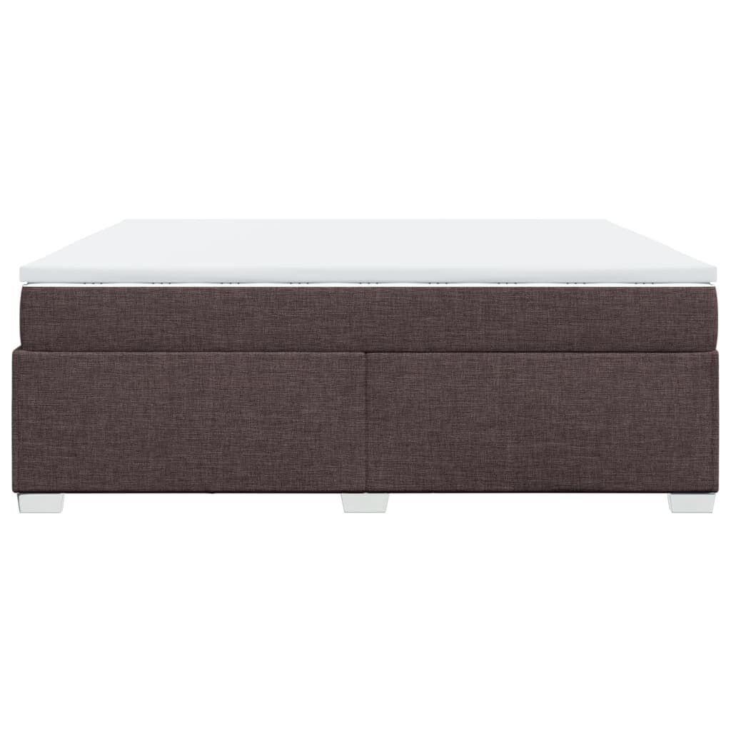 vidaXL Κρεβάτι Boxspring με Στρώμα Σκούρο Καφέ 200x200 εκ. Υφασμάτινο