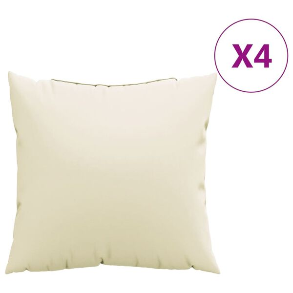 vidaXL Μαξιλάρια Διακοσμητικά 4 τεμ. Κρεμ 60 x 60 εκ. Υφασμάτινα