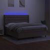 vidaXL &Kappa;&rho;&epsilon;&beta;ά&tau;&iota; Boxspring &mu;&epsilon; &Sigma;&tau;&rho;ώ&mu;&alpha; & LED Taupe 180x200 &epsilon;&kappa;. &Upsilon;&phi;&alpha;&sigma;&mu;ά&tau;&iota;&nu;&omicron;