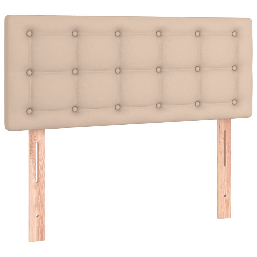vidaXL Κρεβάτι Boxspring με Στρώμα Καπουτσίνο 120x190εκ.από Συνθ.Δέρμα