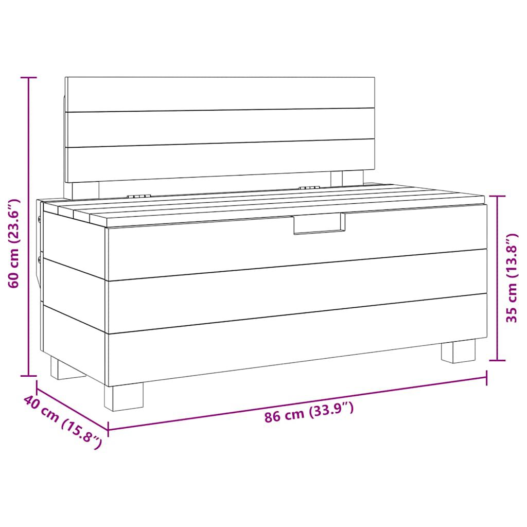vidaXL Πάγκος 86 x 40 x 60 εκ. από Μασίφ Μαόνι