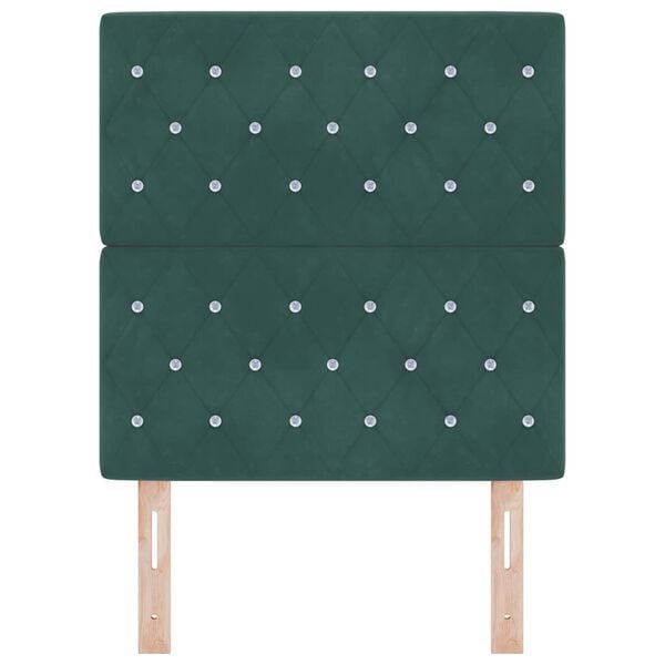 vidaXL Βελούδινο Κεφαλάρι με κεφαλάρι Σκούρο πράσινο 80 cm Βελούδο