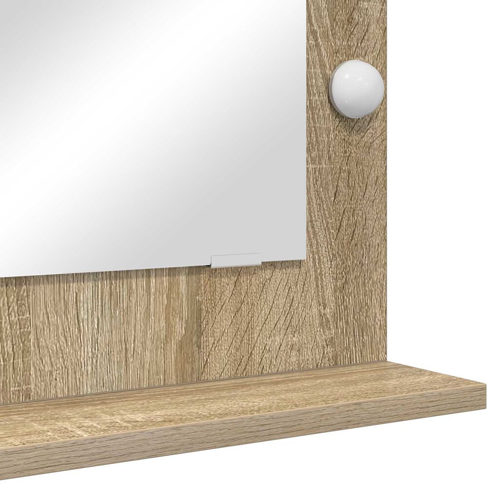 vidaXL Καθρέφτης Τουαλέτας Sonoma oak MDF, Γυαλί 70 x 50 x 18 cm