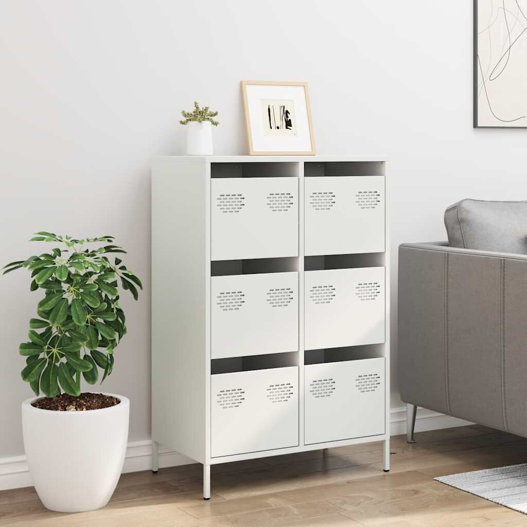 vidaXL Ντουλάπι Λευκό 68x39x101,5 εκ. από Χάλυβα