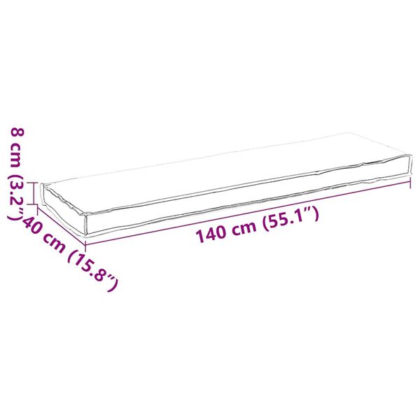 vidaXL Μαξιλάρι παλέτας για πάγκο Taupe 150 x 40 x 8 εκ. Ύφασμα Oxford