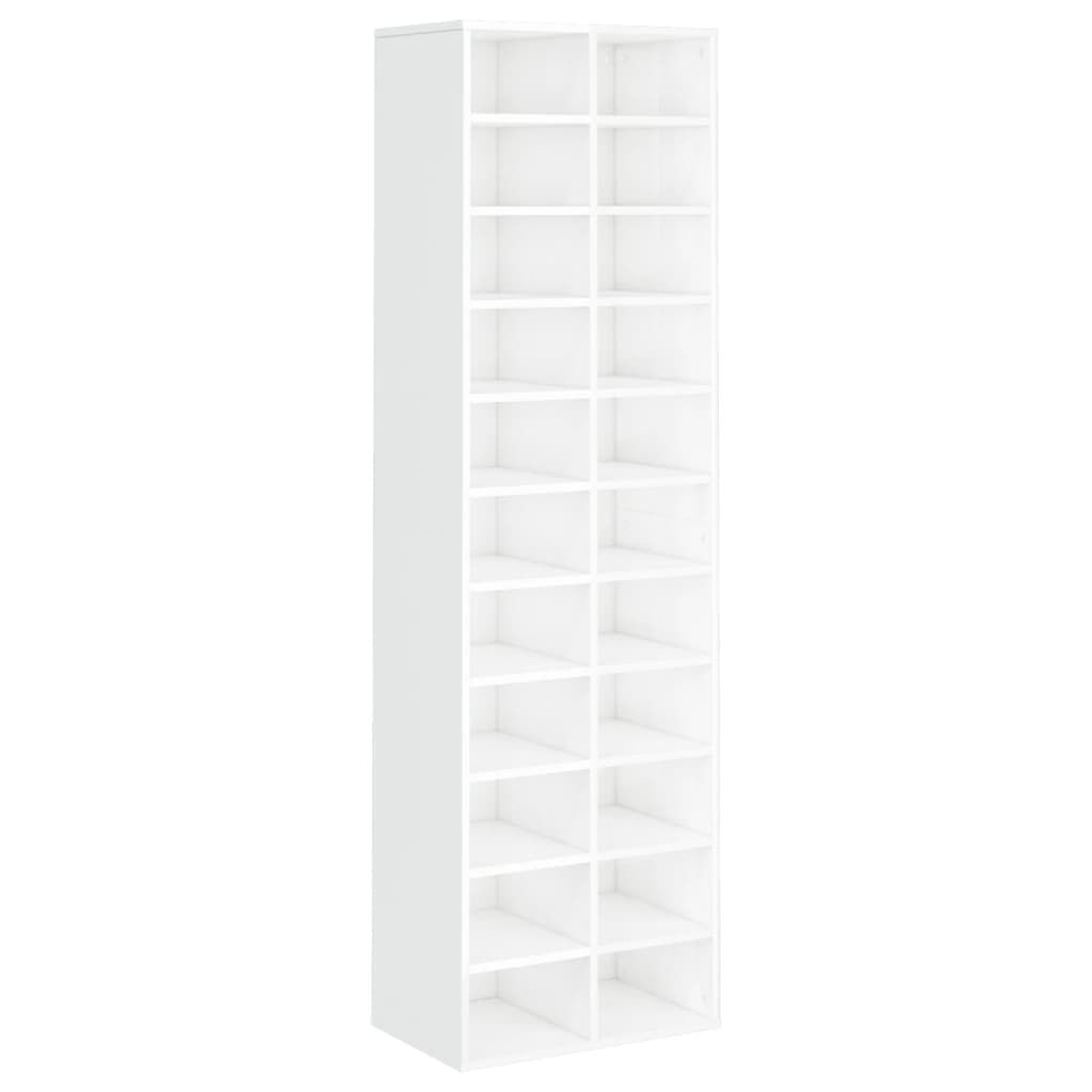 vidaXL Παπουτσοθήκη Γυαλιστερό Λευκό 54 x 34 x 183 εκ. από Επεξ. Ξύλο