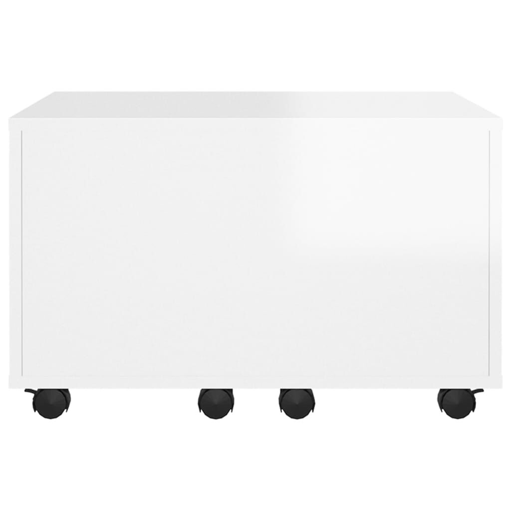 vidaXL Τραπεζάκι Σαλονιού Γυαλιστερό Λευκό 60x60x38 εκ. Μοριοσανίδα