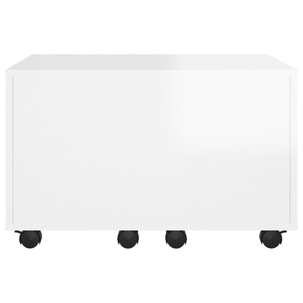 vidaXL Τραπεζάκι Σαλονιού Γυαλιστερό Λευκό 60x60x38 εκ. Μοριοσανίδα